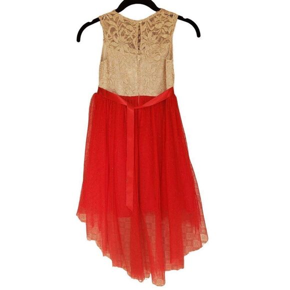 Girls Formal Dress Red Hi Low Pageant Ball Gown Size 6X NWOT - Picture 2 of 8